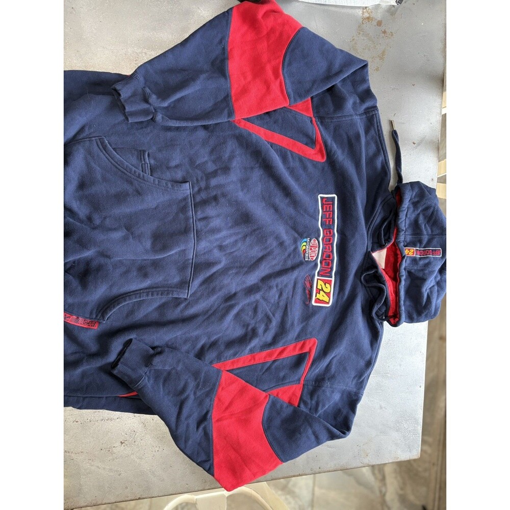 Vintage Chase Authentics Jeff Gordon 24 DuPont NASCAR Hoodie Sweatshirt Mens XL